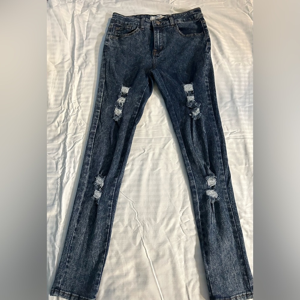 Dark Blue Ripped Jeans